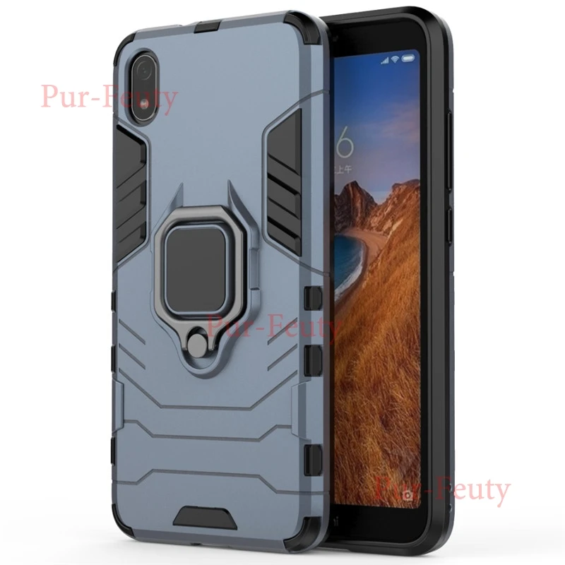 Чехол для xiaomi redmi 7A кольцо Броня телефон магнитный автомобильный держатель противоударный защитный чехол для xiaomi redmi 7A A7 redmi 7 M1903C3EE - Цвет: navy