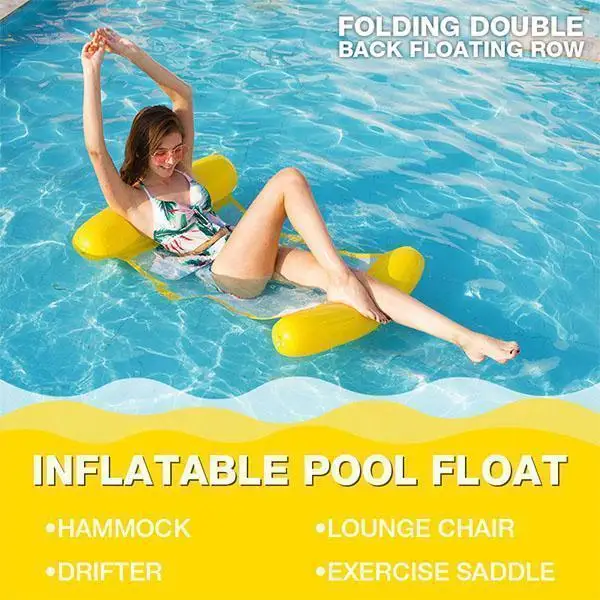 

Inflatable Swimming Floating Hammock Recliner Inflatable Floating Swimming Mattress Sea Swimming Ring Pool Party Swimming Bed