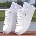 Мужские легкие туфли на низком каблуке, Вулканизированная подошва, без застежки, удобная повседневная обувь, белый цвет