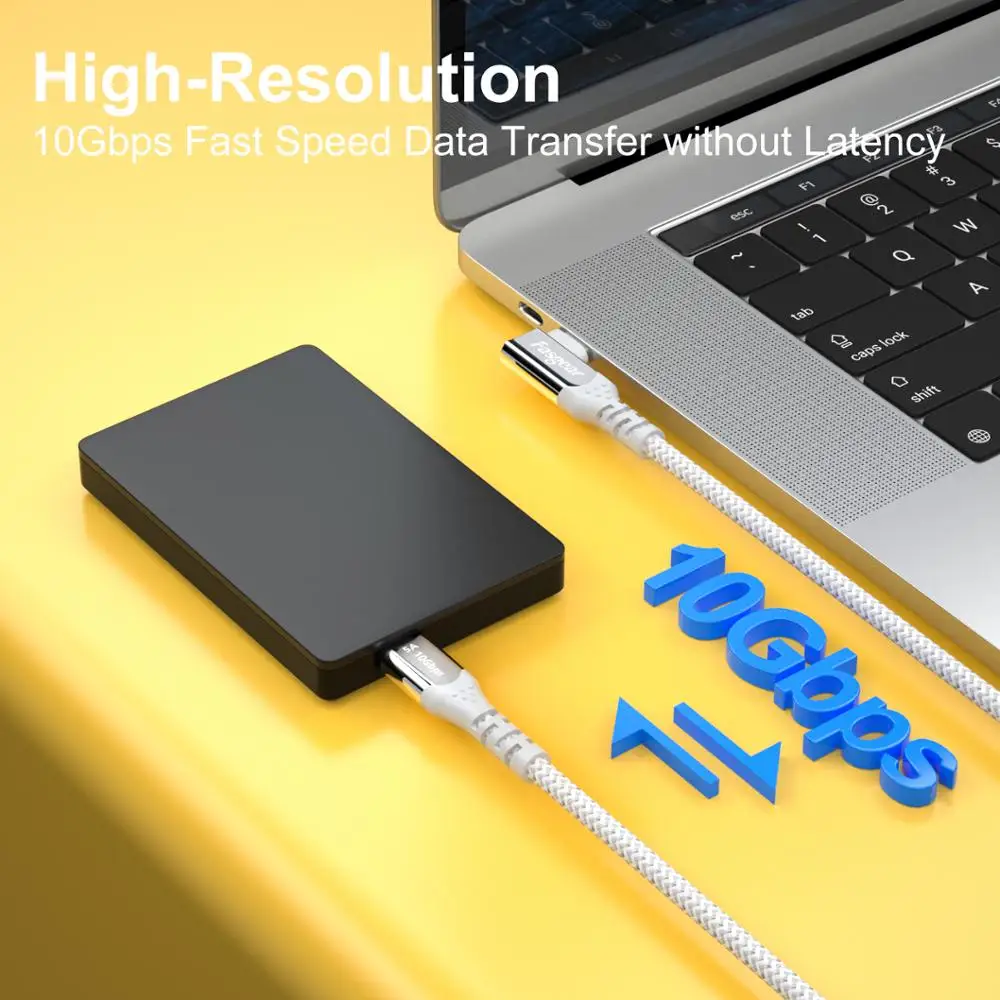 Fasgear-Cable USB tipo C para tel&eacute;fono m&oacute;vil Xiaomi, accesorio PD de 100W, 10Gbps, 5A, cargador de USB-C de carga r&aacute;pida 3M-1