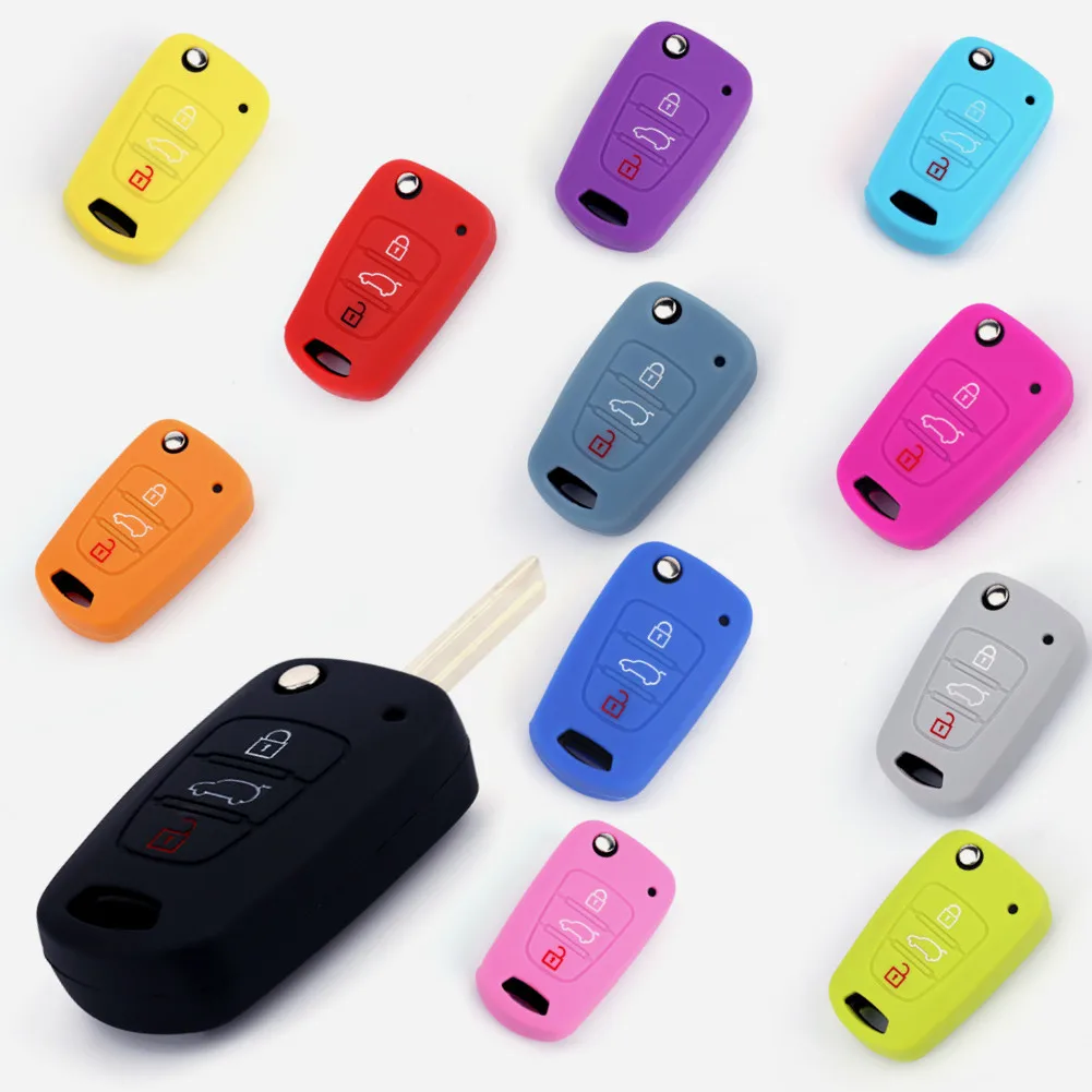 

Silicone Car Key Case Cover Remote Protector For Kia Rio K2 K3 K5 Sportage Soul Optima Ceed Sorento Hyundai I20 I30 I35 Ix20 Ix3