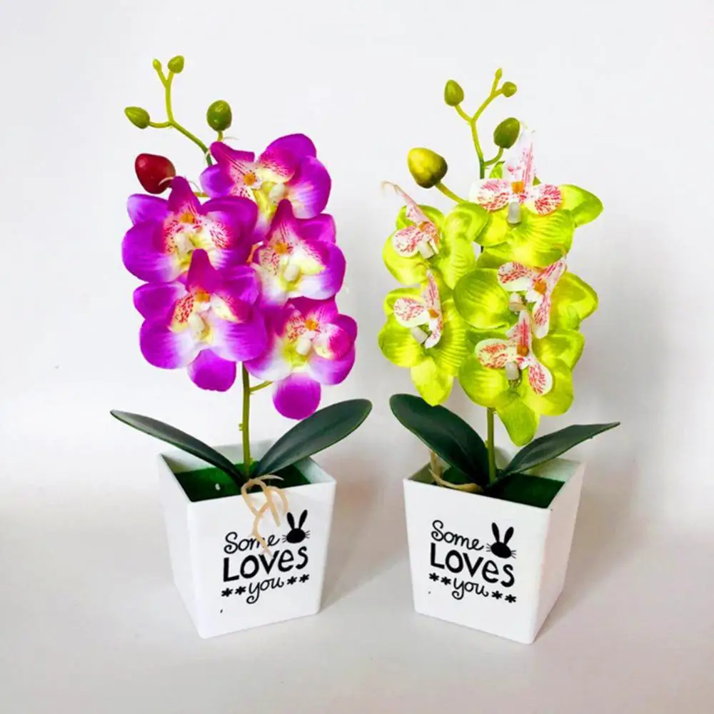 

Artificial Butterfly Orchid Bonsai Fake Flower with Pot Home Furniture Decor Artificial Dried Flowers Party Supplies