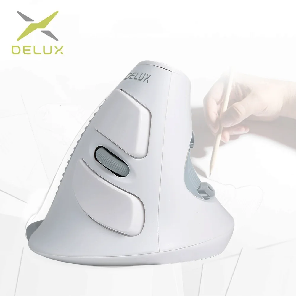 Вертикальная мышь Delux M618 Беспроводной Мышь эргономичная 6 Кнопка игровая 1600 Точек