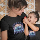 Летняя женская футболка с коротким рукавом, модная семейная Одинаковая одежда, Детская футболка с мультяшным принтом в стиле Харадзюку, топ для мальчиков и девочек