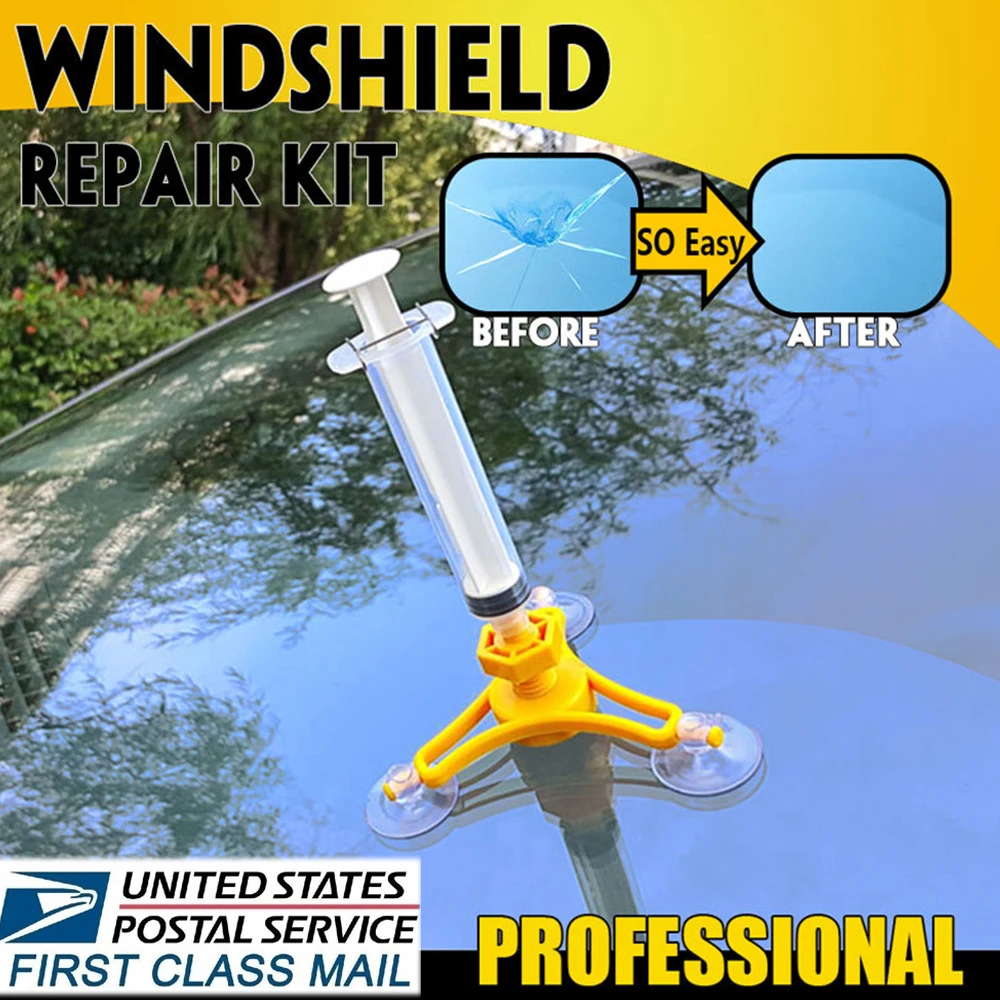 

Windshield Repair Kit Quick Fix Car Cracked Glass Windscreen Repair Tool Kit Resin Sealer DIY Auto Window Screen Polishing Tools