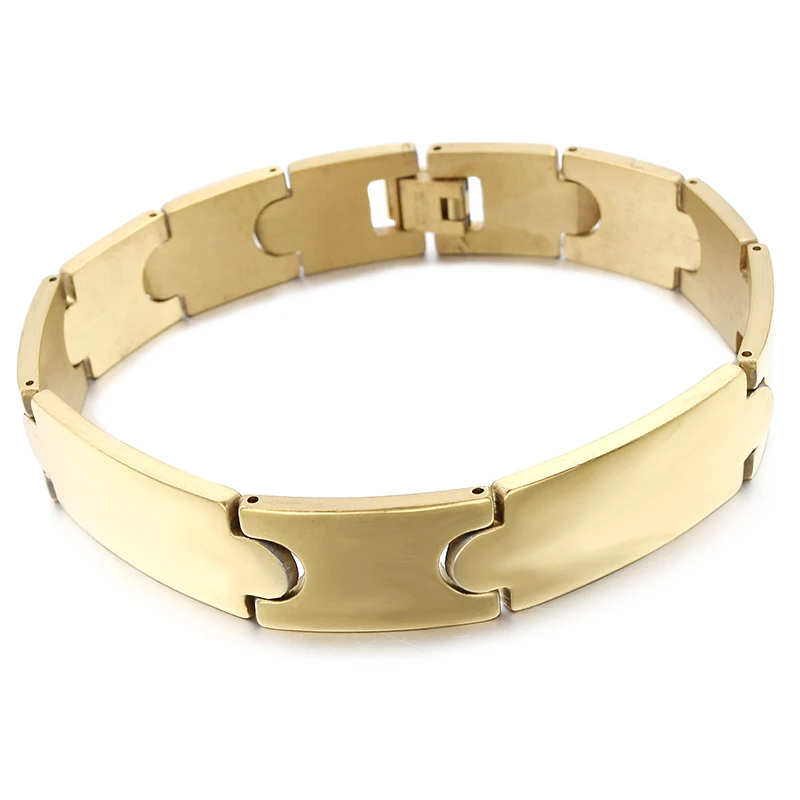 Новый Стиль мужского браслета из нержавеющей стали золотого цвета крутые модные