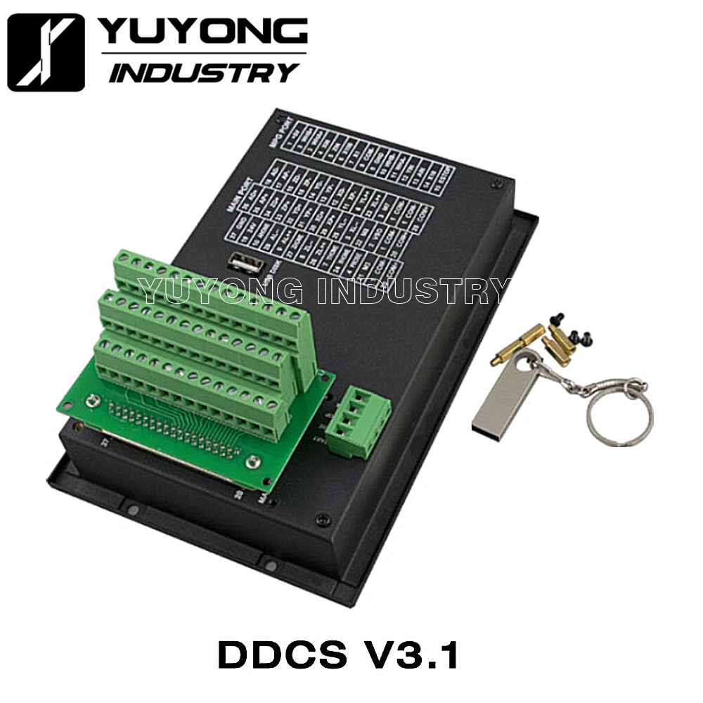 DDCS V2.1 V3.1motion control system set 3-axis 4-axis cnc controller, emergency stop electronic handwheel support G code