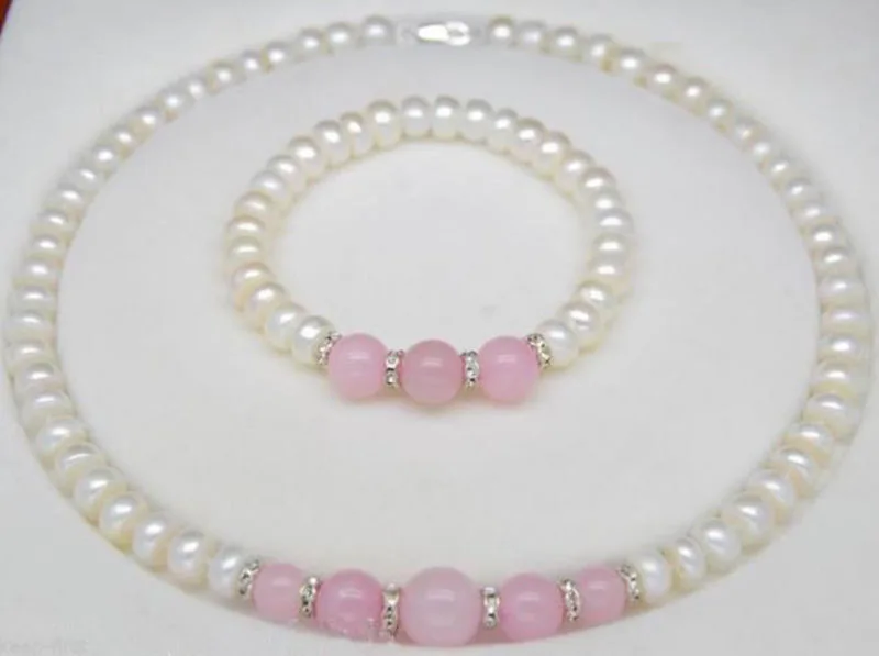 Free shipping Wholesale price 16new +3 Rows Genuine Black Pearl 18KWGP Flower Clasp Earrings Bracelet Necklace | Украшения и