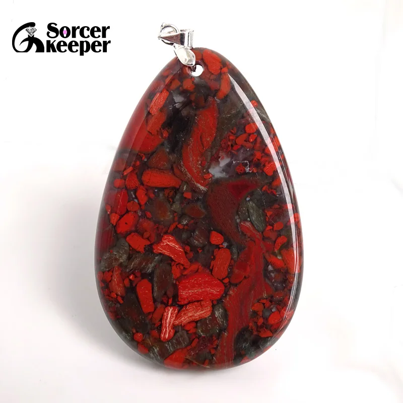 

Подвеска с натуральным камнем в виде кровяного камня, подходит для самостоятельного изготовления ожерелья, водная капля, горка, заживляющи...