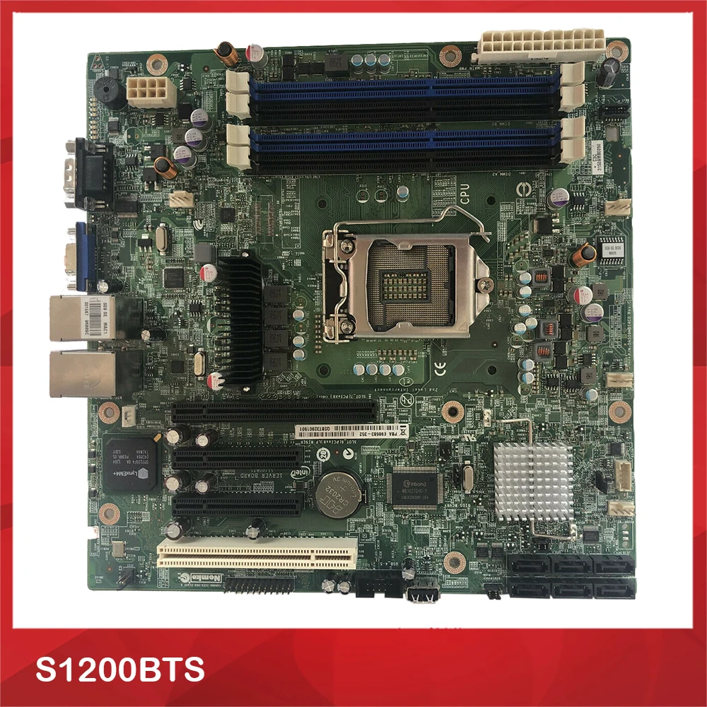 

Server Motherboard For Intel S1200BTS E3-1230 V2 i3 Nas M-ATX DDR3 1155 C202 Fully Tested Good Quality