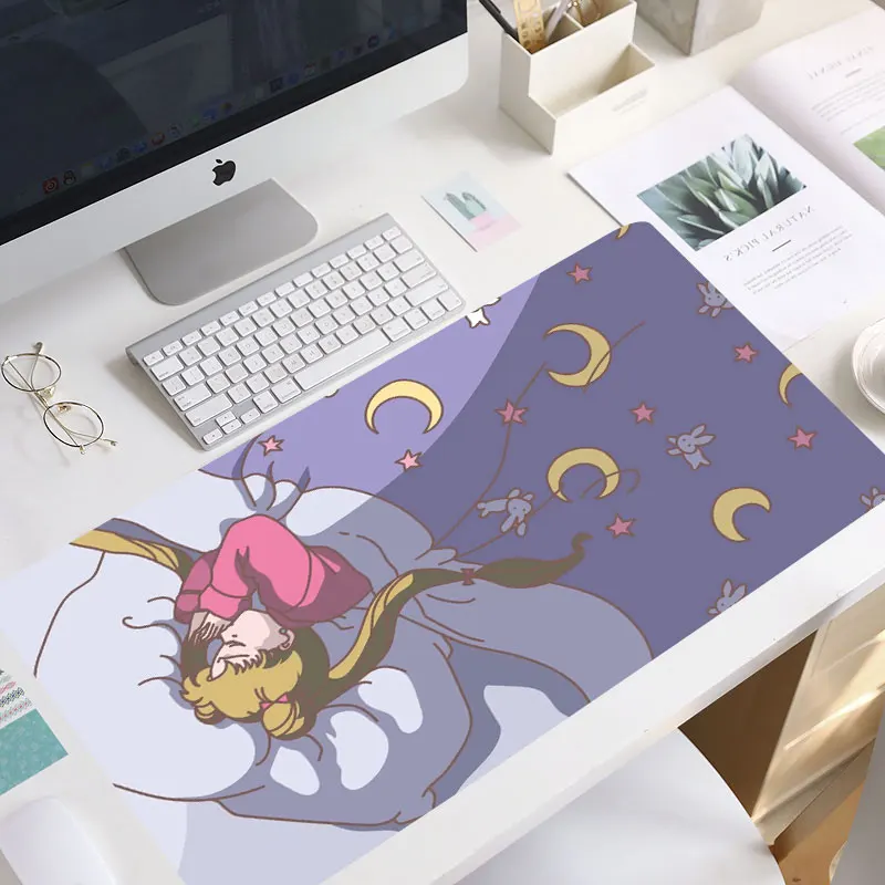 

Anime Sailor Moon Big Mouse Pad Large Rubber Gaming Mat Speed Kawaii XL MousePad Keyboard Locking Edge Otaku Compute manga mat