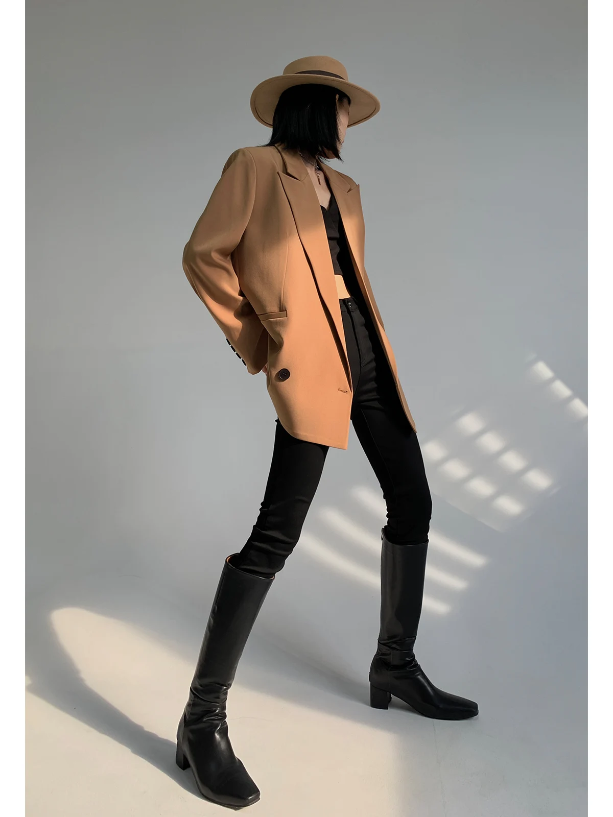 

HE SA spring temperament loose simple fashionable blazer femme veste blazer women korean varsity jacket cropped streetwear mujer