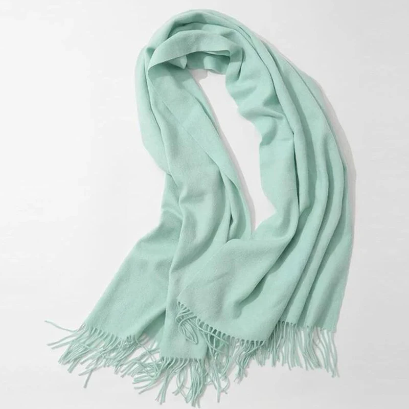 Брендовый однотонный зимний шарф толстые теплые женские шарфы кашемировые шали