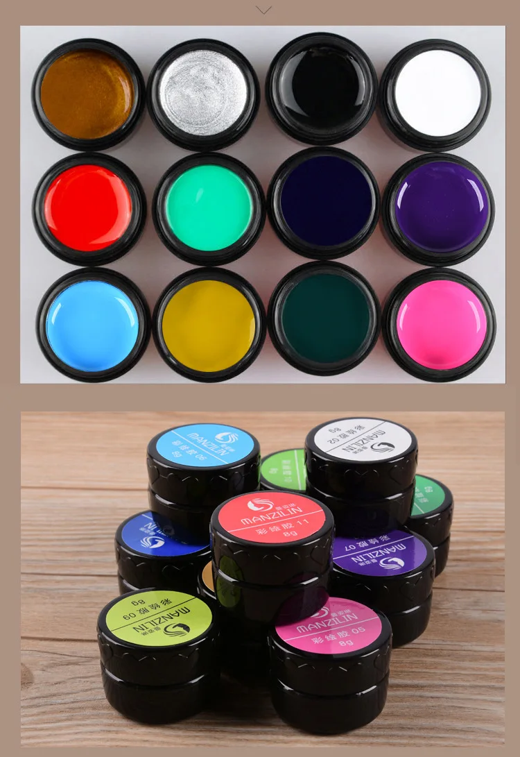 

5g/0.17Fioz Nail Painting Gel Kit Soak Off UV/LED Gel Polish Lacquer DIY Painting Varnish For Line/Draw/Coloring Nails Gel P@25*
