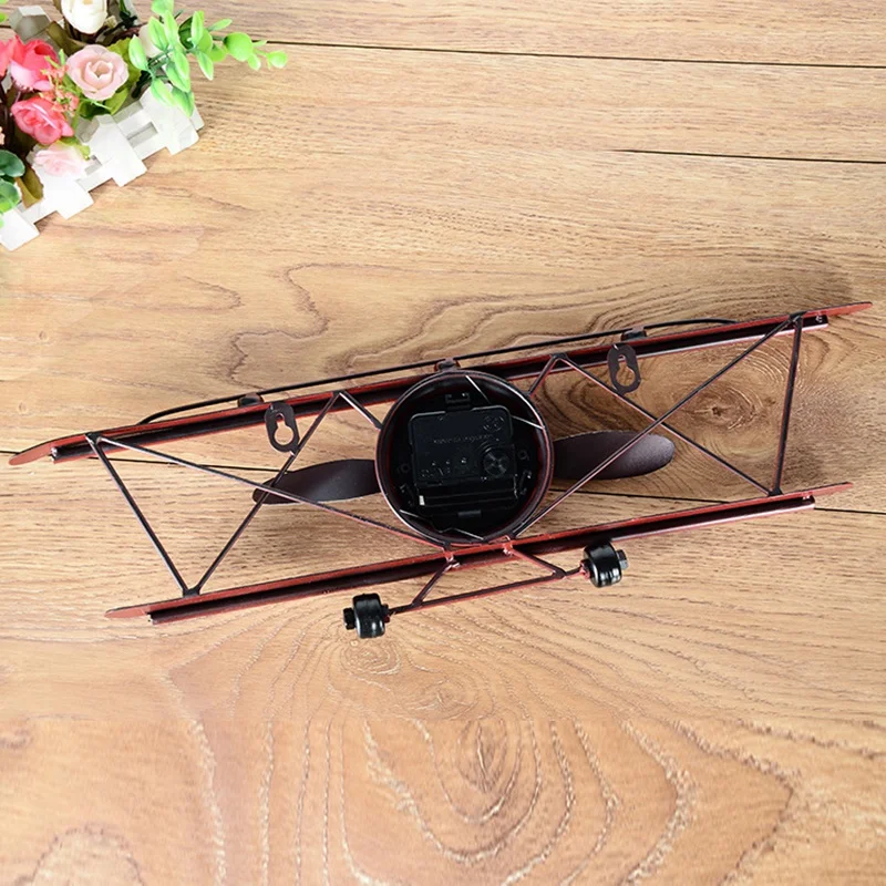 NHBR-креативные Ретро-часы с самолетом для гостиной столовой настенное украшение