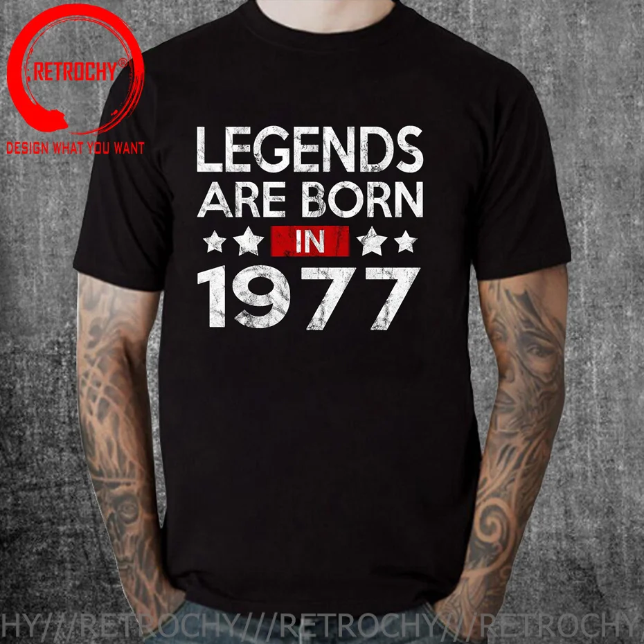 Футболка мужская с надписью Винтажные легенды 1970/1971/1972/1973/1974/1975/1976/1977 | Мужская