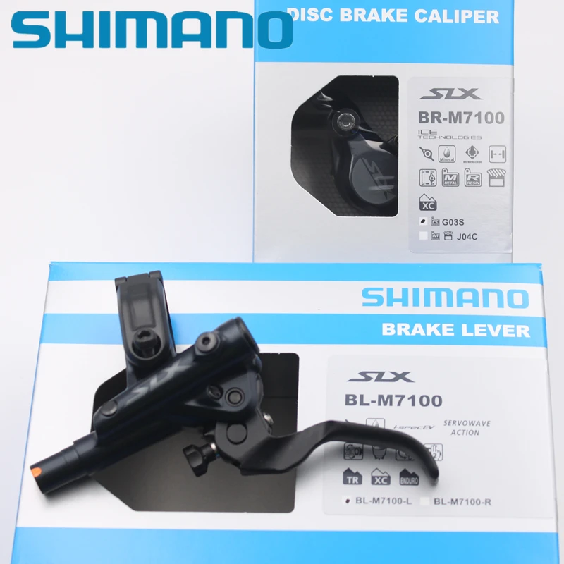 Рычаг гидравлического тормоза SHIMANO SLX BL-M7100 и зажим BR-M7100 с колодками J04C BR-M7120 N04C