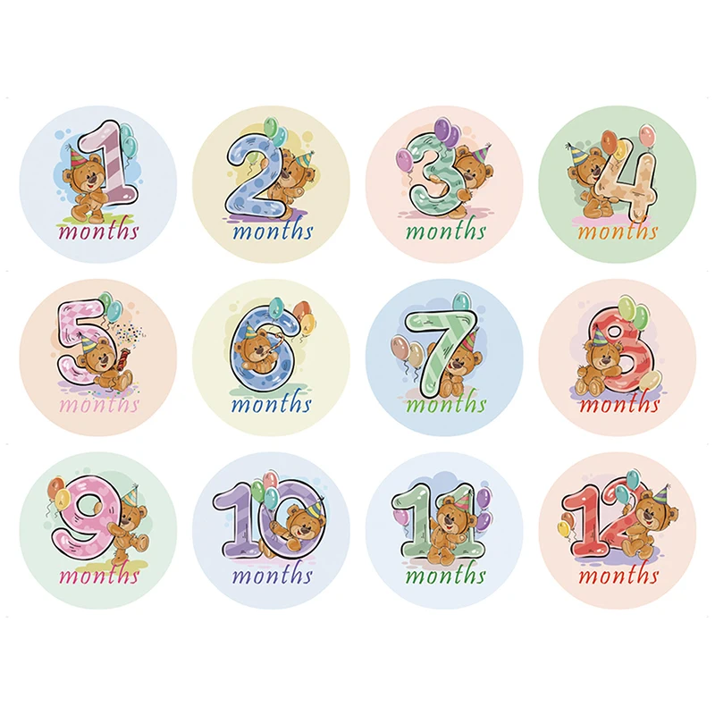 

2021 Baby Monthly Milestone Sticker Baby Photography Props Photo Stickers Newborn Photo Props Accessories