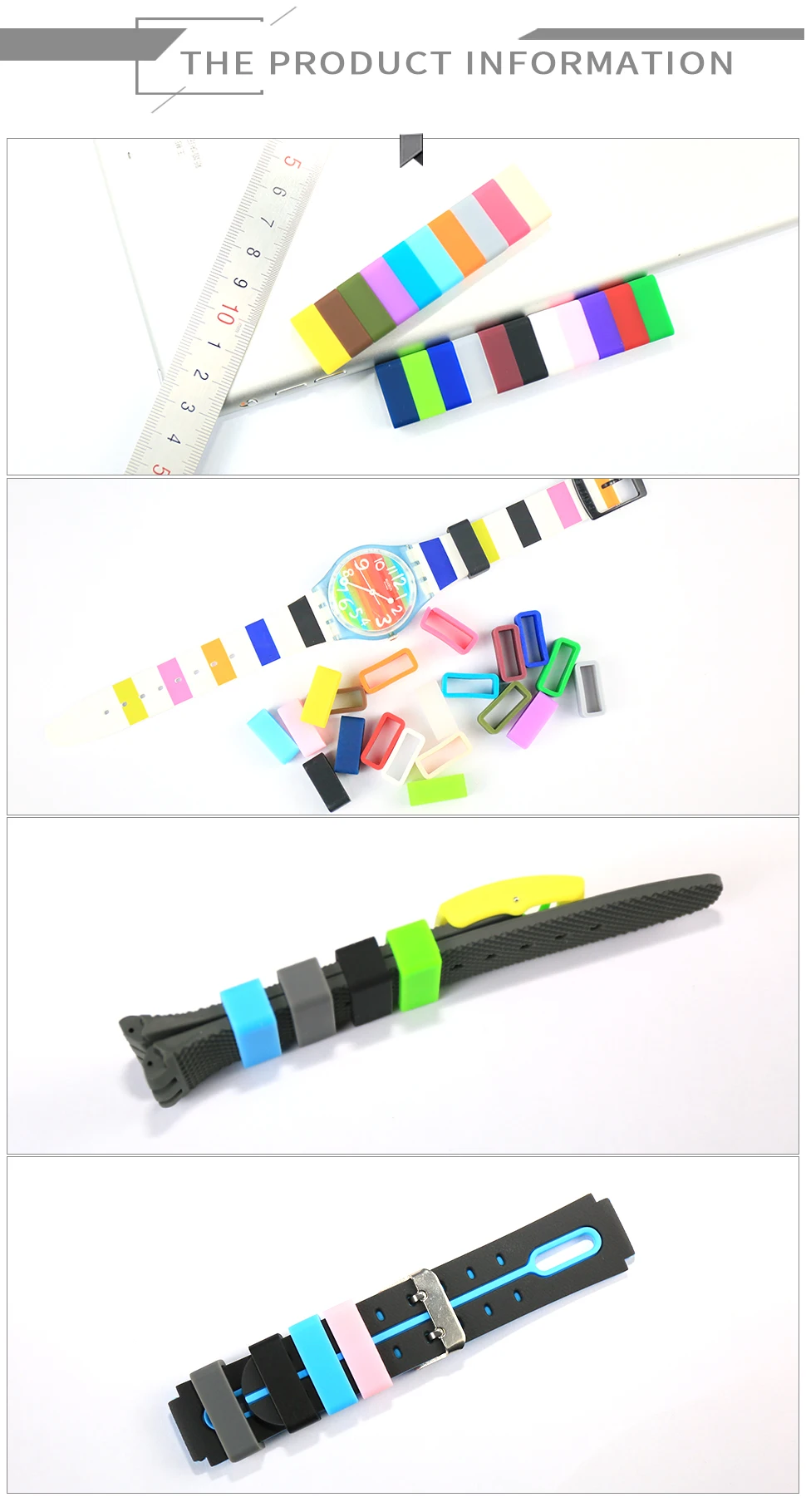 Watchbands Strap Loop ring Silicone Rubber Watch Bands Holder Locker Wrist Watch Accessorie 14 16 18 20 22 24 26mm(2 packs
