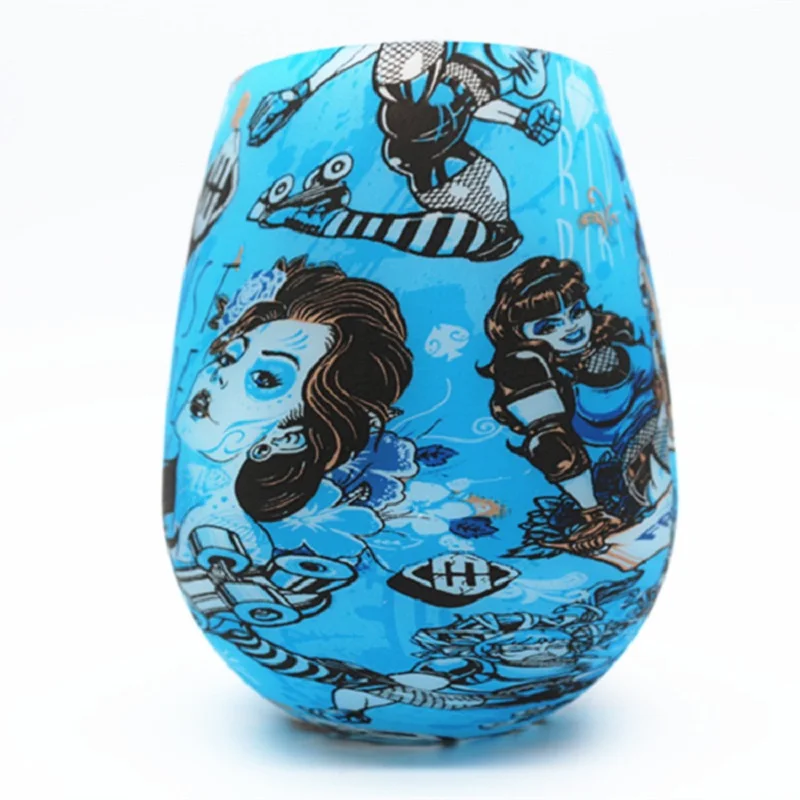 Круглая силиконовая бесшовная кружка для воды в абстрактном стиле Нетоксичная