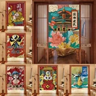 Занавеска на дверь, японская, льняная, декоративная, для кухни, спальни