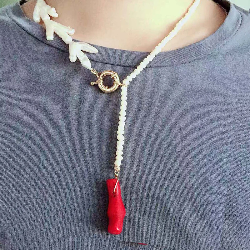 Ожерелье в стиле барокко с подвеской из пресноводного жемчуга | Украшения и