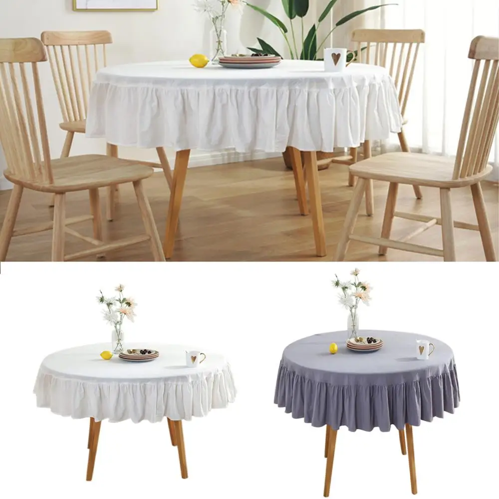 

Home Kitchen Table Cloth Round Dust Proof Washable Easy Clean Stain Prevention