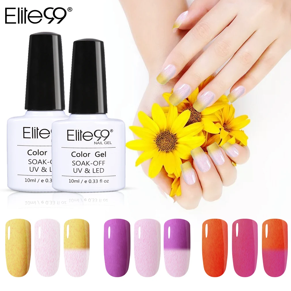 Elite99 10 мл Термальный меняющий цвет УФ гель для ногтей меховой Гель лак