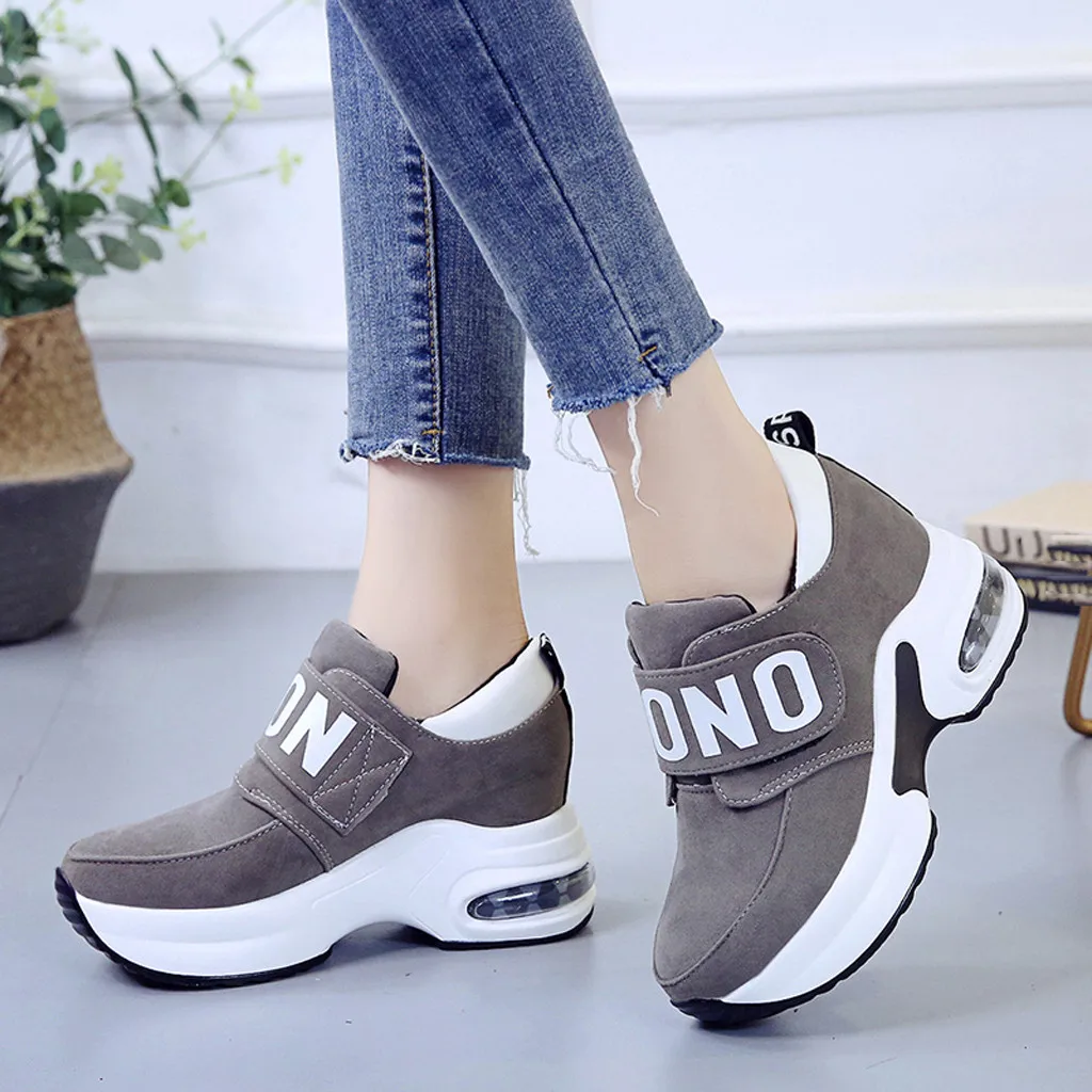 

new Stylish Women Sports Shoes Increase Harajuku Sneakers Cushioning Platform Breathable Walking Shoes Casual Shock Shoes