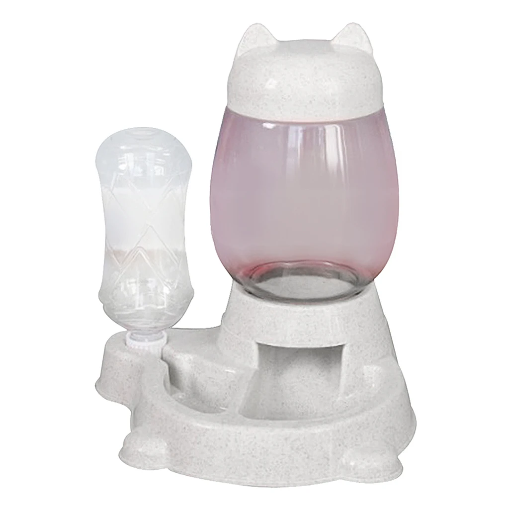 

Dual Use Automatic Feeder Cat Water Drinker Bowl Bottle Dispenser Gravity Feed