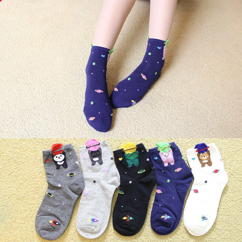 Осень-зима новые модные женские хлопковые носки Мультяшные Гигантские панды