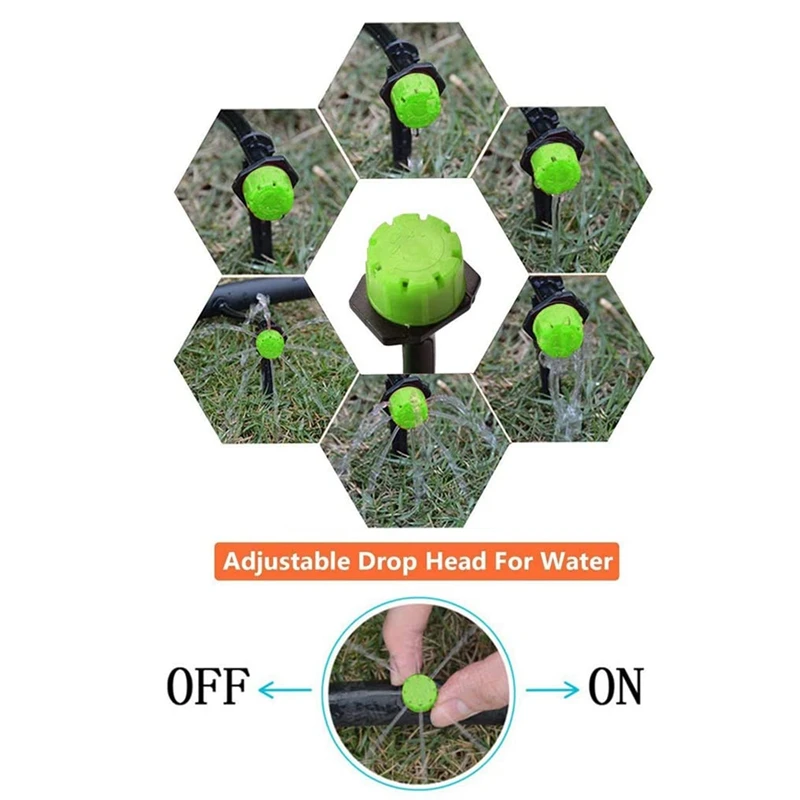 

100Pcs 1/4Inch Adjustable Micro-Type Drip Irrigation System Watering Sprinklers Anti-Clogging Emitter Garden Supplies