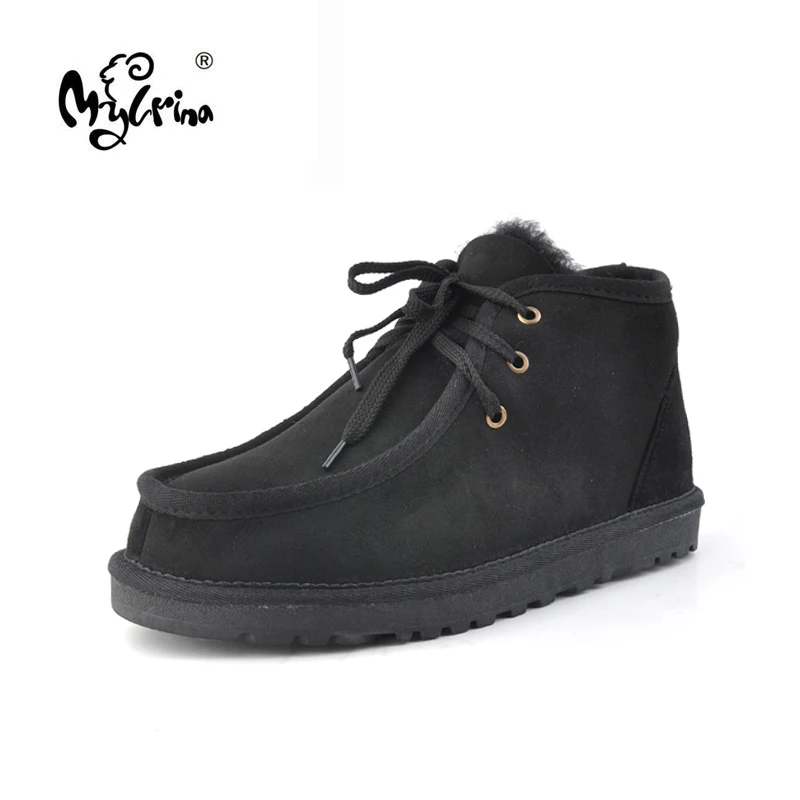 Модные Бекхэм зимние сапоги для мужчин Оксфорды со шнуровкой Зимние ботинки на