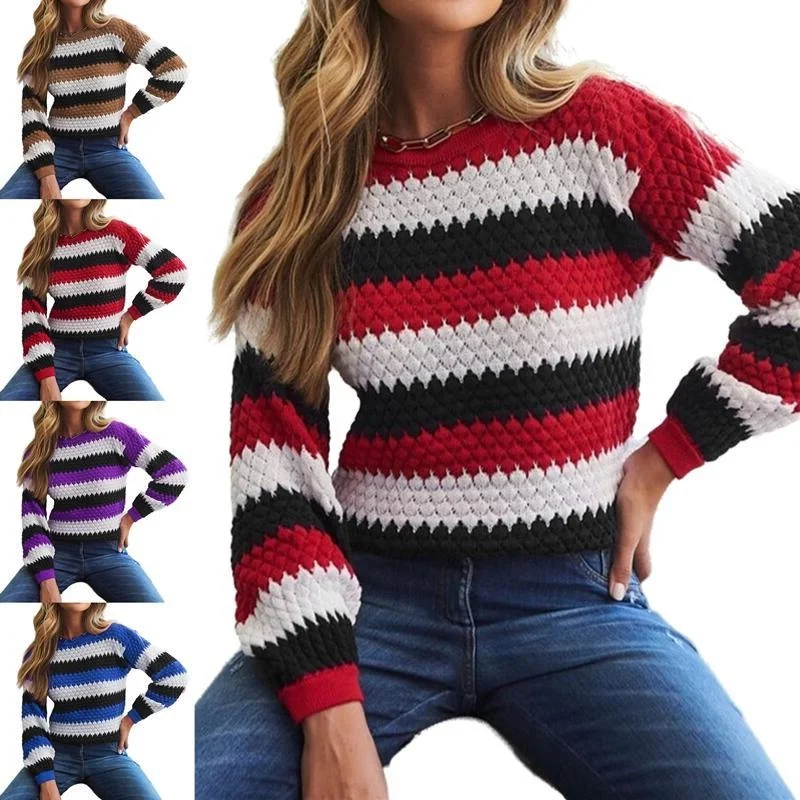 

Женский трикотажный свитер с V-образным вырезом и длинными рукавами