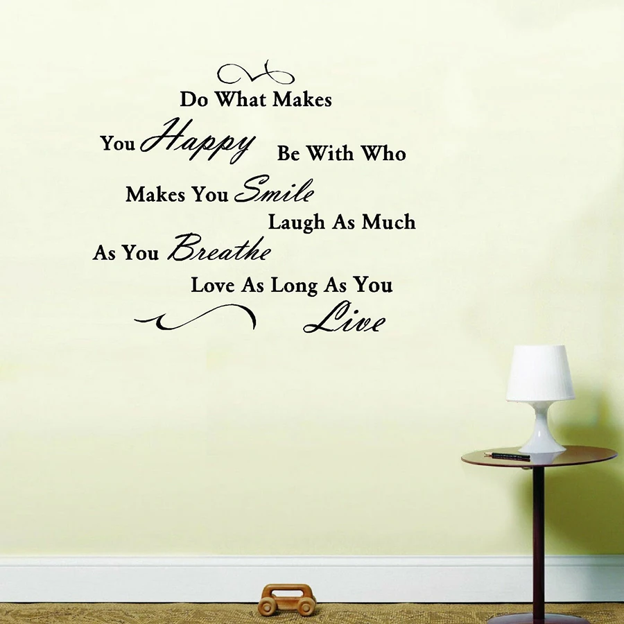

Quote Vinyl Wall Decal Do What Makes You Happy Life Vinyl Window Sticker Art Bedroom Living Room Home Decor Lettering Mural M661