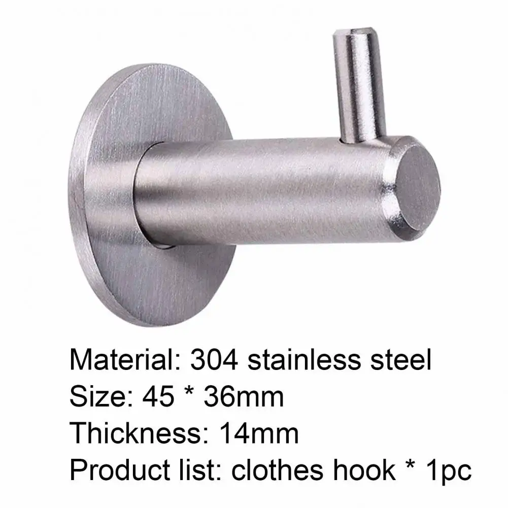 

Home Clothes Hook Bathroom Non-punched Stainless Steel Embedded Resistant Hat Towel Hanger Hook Kitchen Storage Hooks