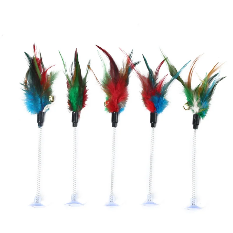 Забавные игрушки для кошек металлическая проволока пружинный цвет пера с