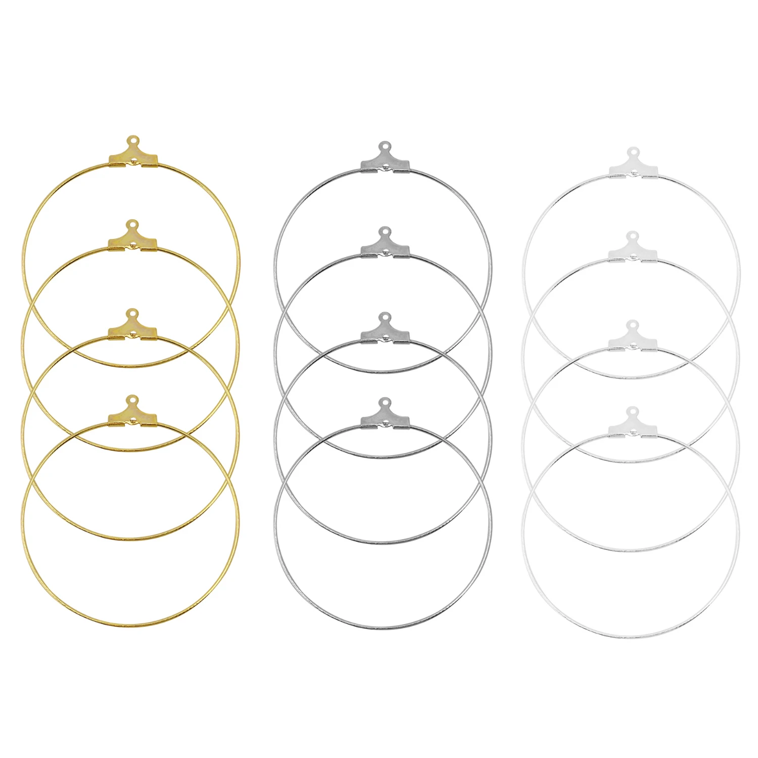 

25 30 35 40mm Big Smooth Circle Hoop Earrings Dangle Clasp Ear Wires Hooks DIY Circle Earring Findings Jewelry Making Accessorie