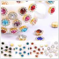 claw rhinestones mix color sun flower flatback sewing rhinestones shiny crystals stones gold base sew on rhinestones for clothes
