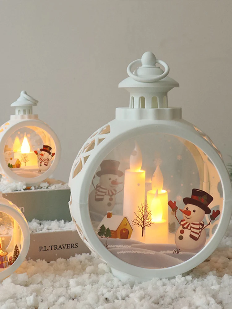 

Светодиодная рождественсветильник гирлянда в форме снеговика, пингвина, Санта-Клауса, декоративный фонарь, коробка для батарей, Рождествен...