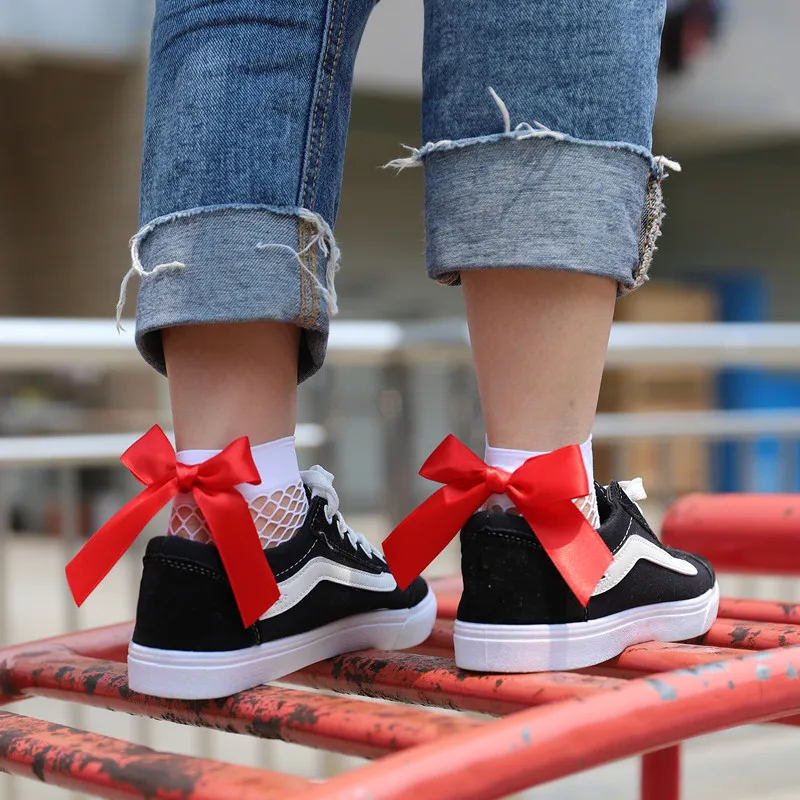 

3 пары, Модные женские сексуальные черные короткие носки с сеткой, рождественские ажурные носки для девочек с милым бантом для девушек, Socks4, ...