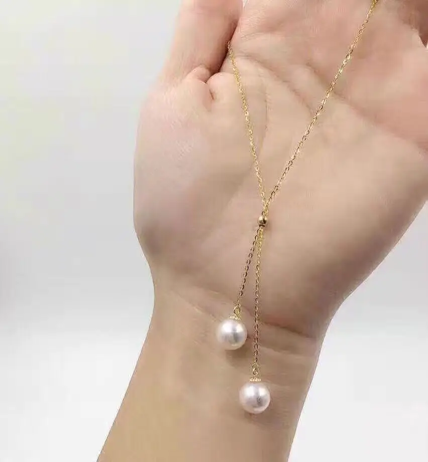 

gorgeous south sea white 11-12mm round pearl necklace gold