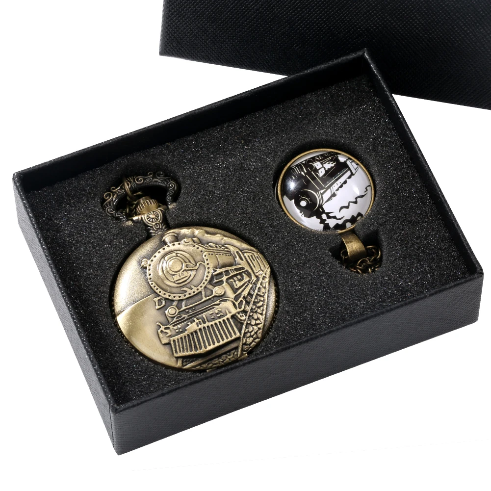 Exquisite Quartz Pocket Watch Necklace Watch Pendant with Gift Box High Grade Gifts Sets for Friend