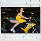 Настенные художественные Плакаты для молодых девушек с мотоциклами, фотография супербайка, Картина на холсте с рисунком для декора гостиной