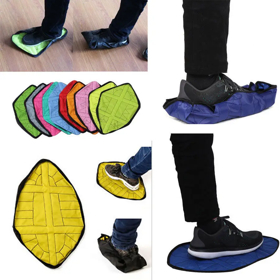 

US Waterproof Reusable Step in Sock Portable Auto-Package Overshoes Shoe Covers