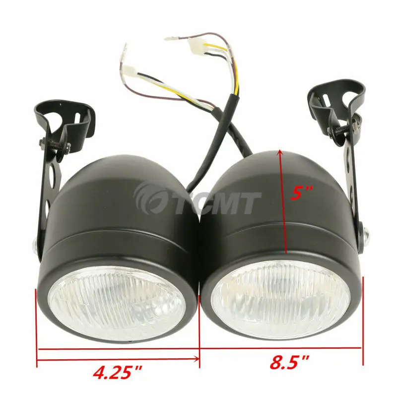 Двойная Передняя фара 12 В двойная передняя с кронштейном для уличных бойцов