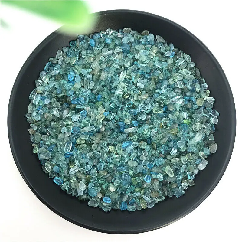 

50 г 2-4 мм натуральный Голубой Апатит хрустальный камень мини полированный гравий минеральный образец природных камней и минералов