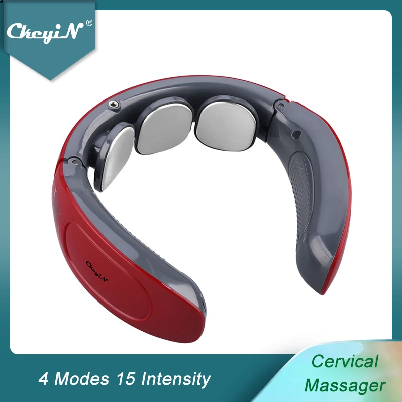 

CkeyiN Electric Neck Massager Wireless Pulse Massager 3D Travel Massage Tool Travel Use with Electrode Pads Relieve Fatigue 51