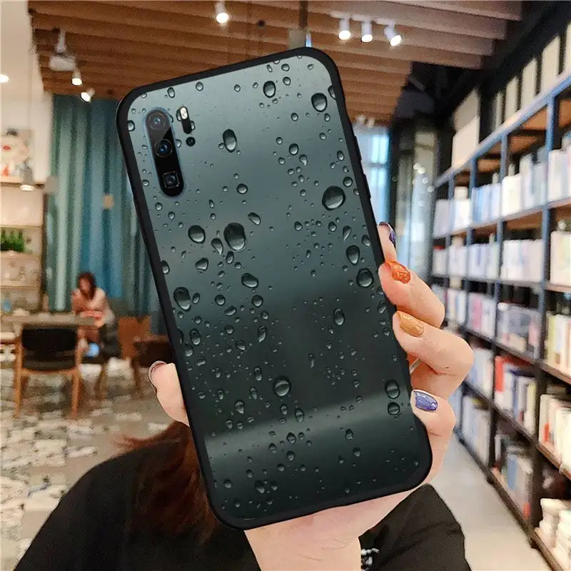 

Fashion water drop raindrop mood Phone Case For Huawei honor Mate P 9 10 20 30 40 Pro 10i 7 8 a x Lite nova 5t silicone funda