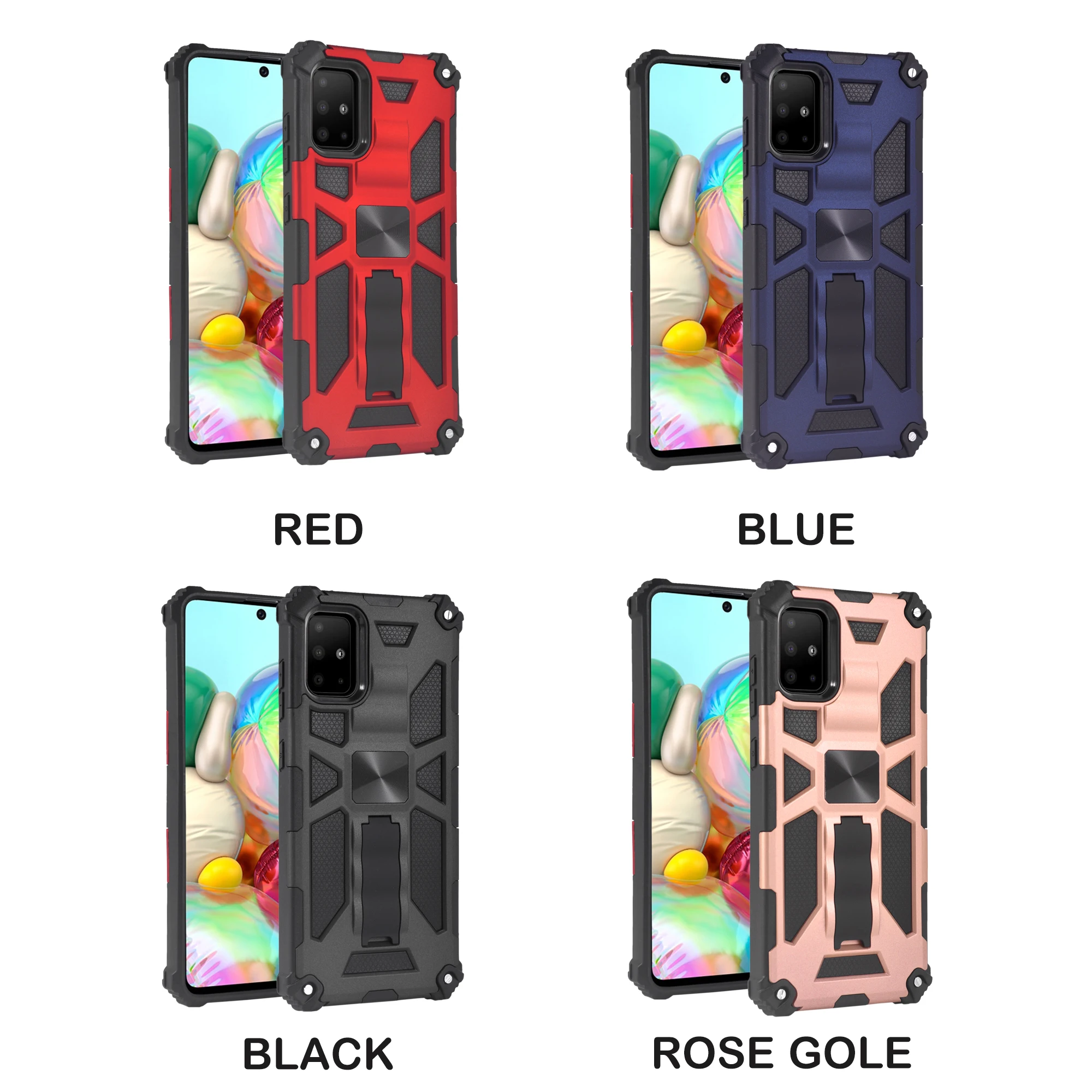 

Phone Case For Samsung Galaxy A41 A21S A31 A11 A21 A71 A51 A91 4G 5G Anti fall Heavy protection Magnetic Invisible Bracket Cover